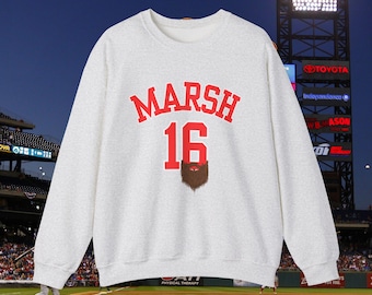 Sudadera de Brandon Marsh de los Phillies / Artículo de fanático deportivo de Filadelfia "Estrella Barbuda"