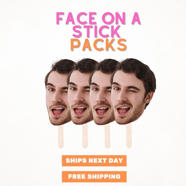 Cara personalizada en un palo: decoración para despedida de soltera, accesorio de fotomatón con cabeza grande recortada para bodas, graduaciones y fiestas.