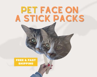 Custom Pet Photo Booth Prop: Personalized Pet Head on a Stick