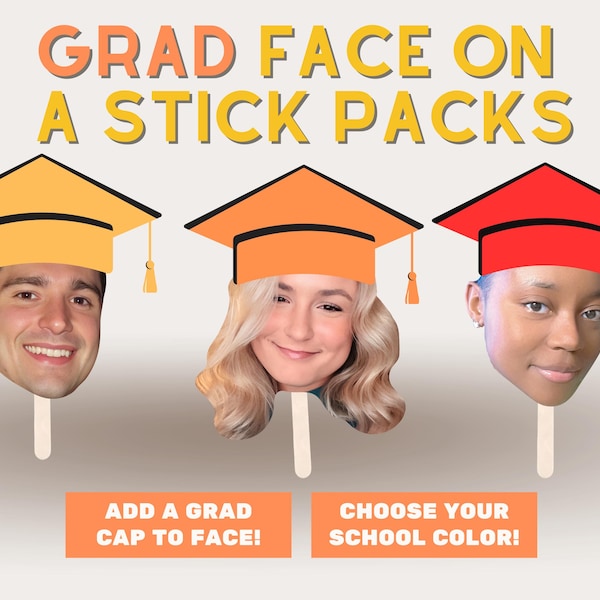 Grad Face Sign Handheld Signs With Stick - Etsy