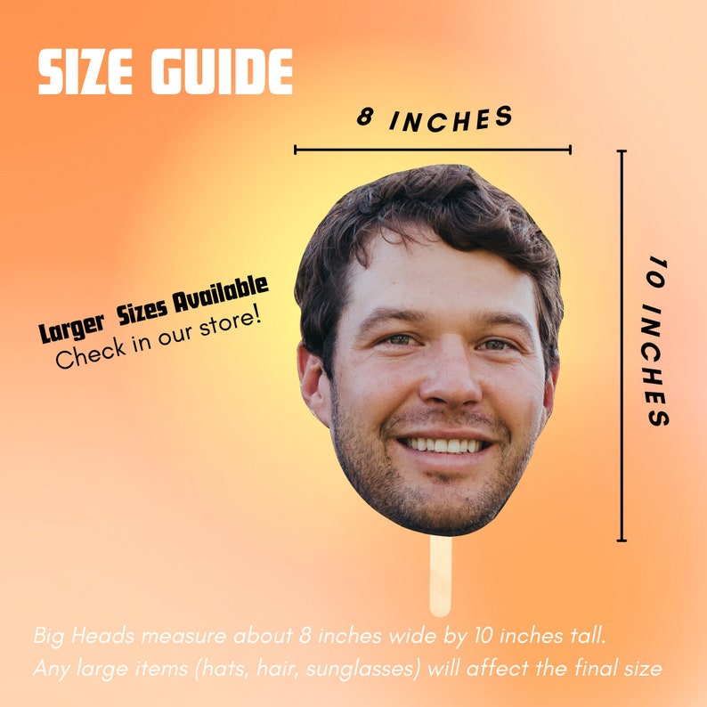 Custom Heads on a Stick With Confetti Stickers, Birthday Custom