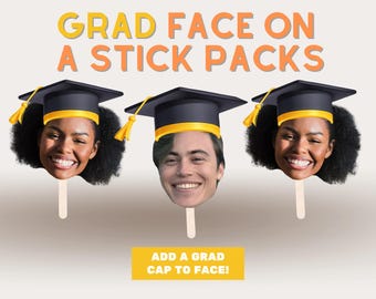 Custom Graduation Face on a Stick: Grad Party Decor Face Cutout Big Head
