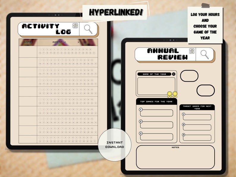 Gaming Journal for Gamer Digital Planner for Video Game Log Etsy