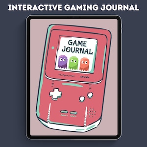Interactive Digital Gaming Journal – Cute Pastel Pink Planner for Tracking Hours, Libraries, and Reviews