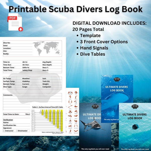Scuba Dive Log Book Etsy
