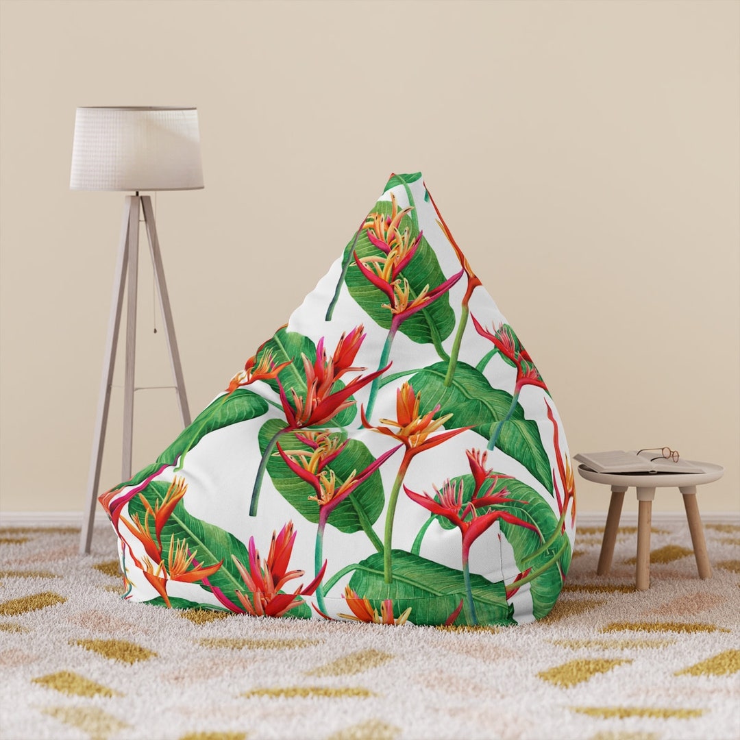 Bird of Paradise Flower Bean Bag Chair Cover Strelitzia Home Etsy