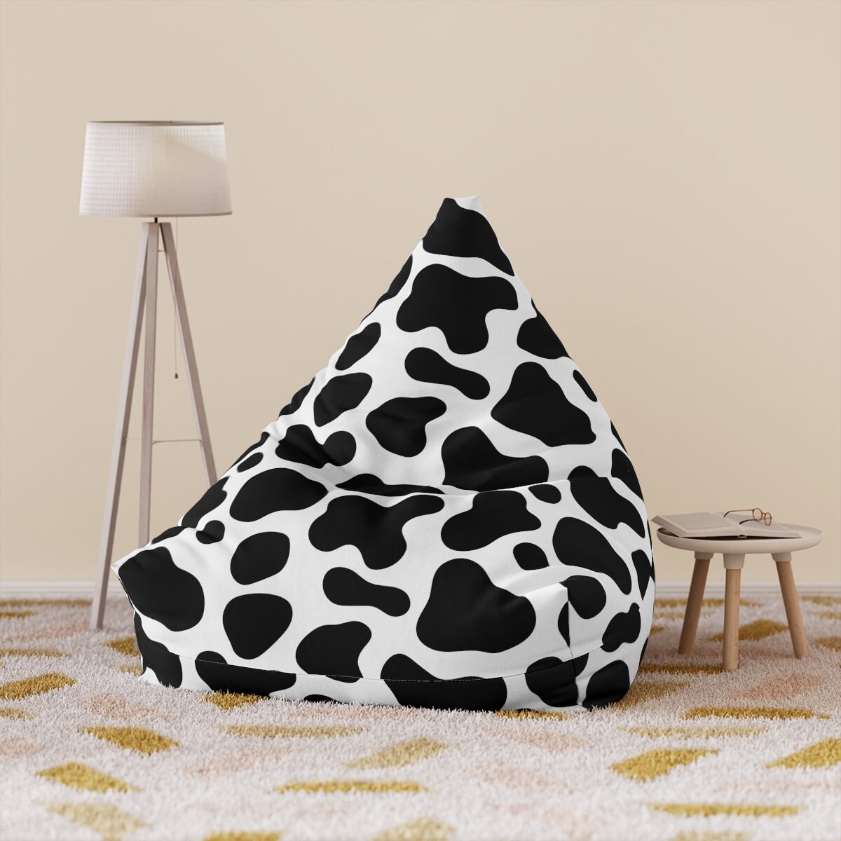 Cow print bean bag cover hot sale