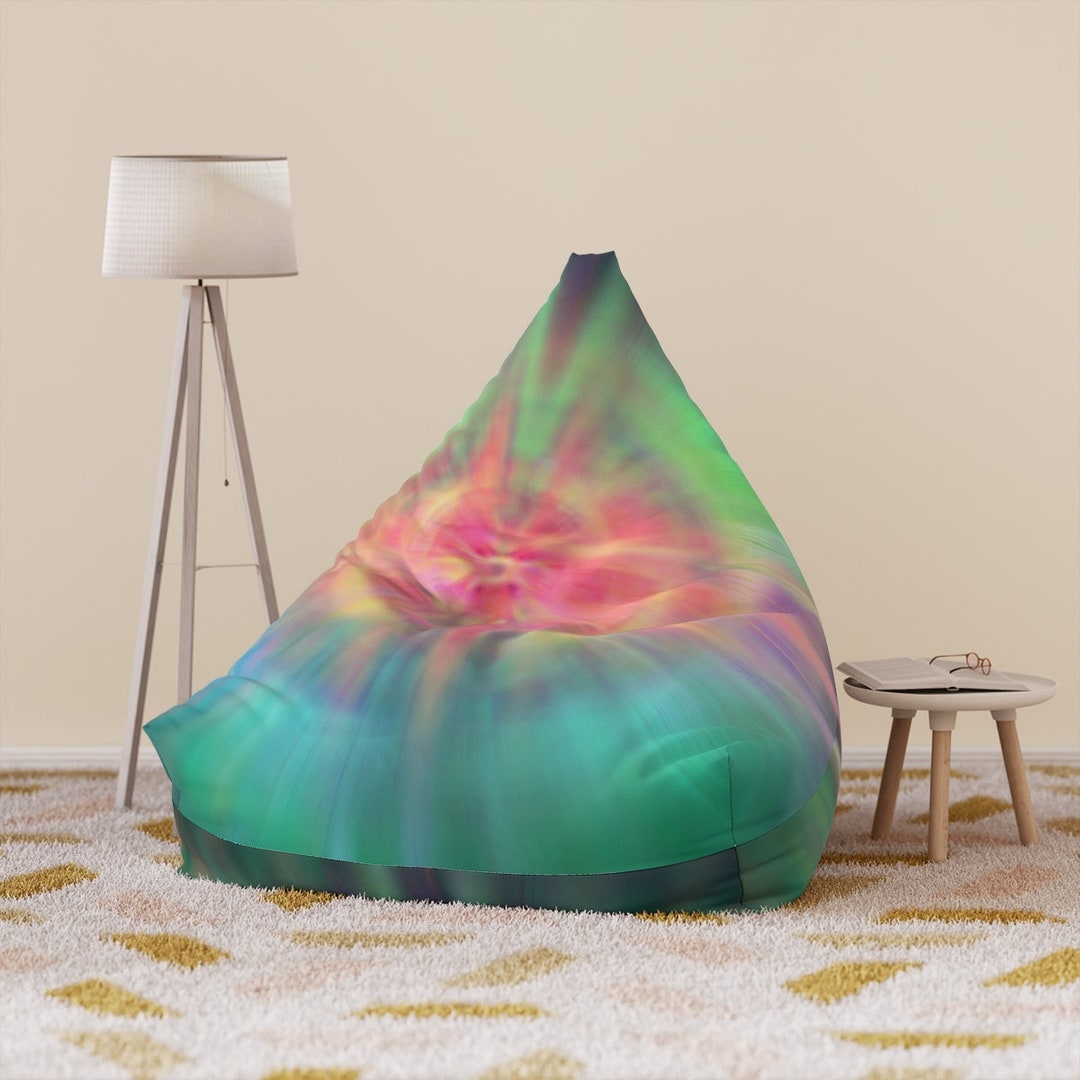 Psychedelic Tie Dye Bean Bag Chair Cover Colorful Trippy Funky Etsy