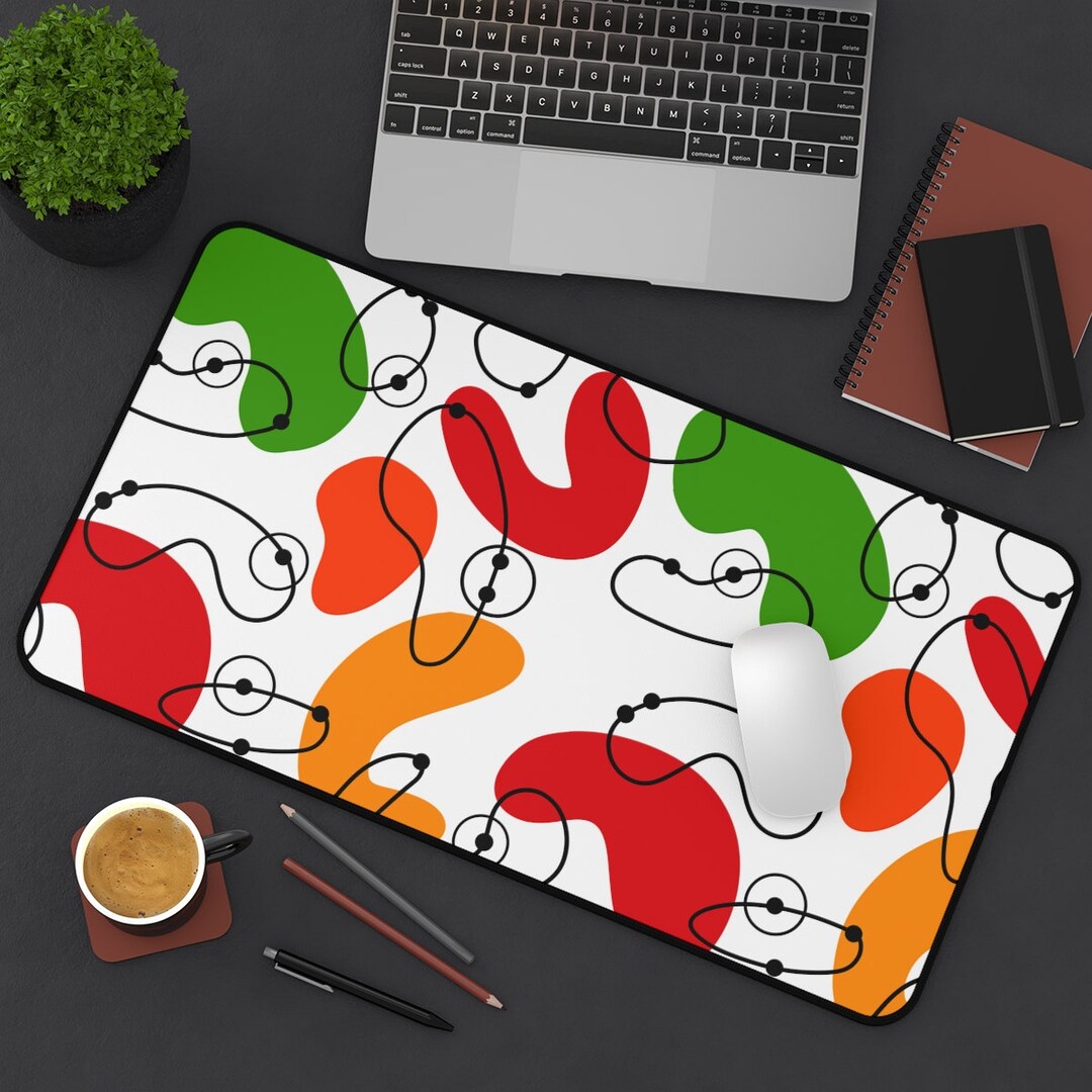 Mid Century Modern Desk Mat 1960s Retro Hippie Office Desk Etsy