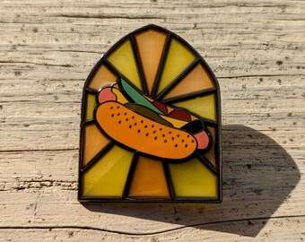 Vidrieras Chicago Estilo Hotdog Translúcido Esmalte Pin