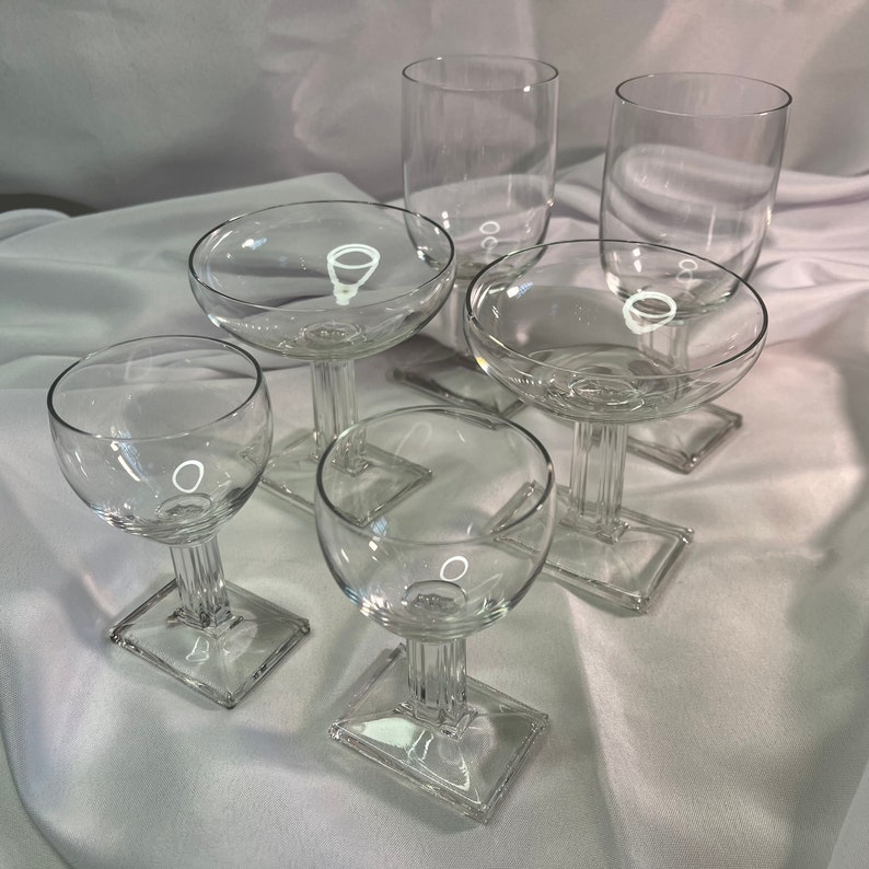 Vintage new Era Art Deco Bar Glasses by Heisey set of 6 2 Etsy