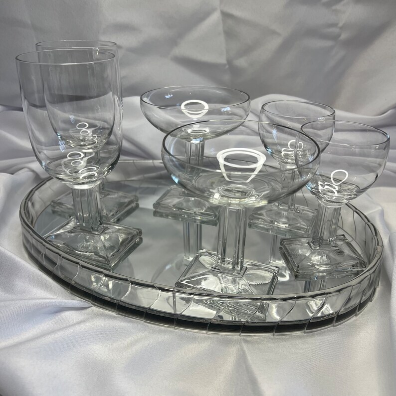 Vintage new Era Art Deco Bar Glasses by Heisey set of 6 2 Etsy