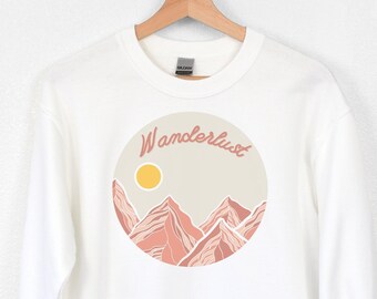 Adventure Sweatshirt, Wanderlust Sweatshirt, Gift For Her, Outdoor Sweatshirt, Nature Lover Gift, Camping Gift, Mountain Hiker, Camping Love