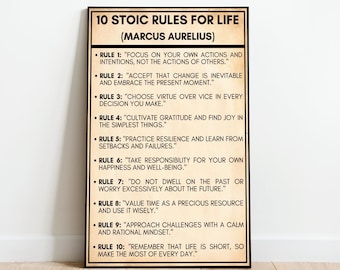 Marcus aurelius Rules of life Marcus Aurelius quote wall art Marcus aurelius poster Stoic quotes Stoic art Stoic gifts Stoicism journal