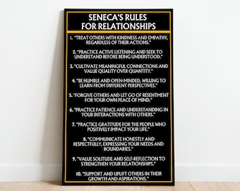 Seneca's Rules for Relationships Poster, Stoic Philosophy Art (Digital Download)