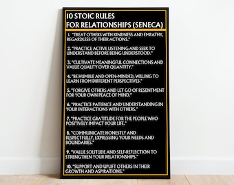 Seneca Stoic Rules for Relationships Poster (Digital Download)