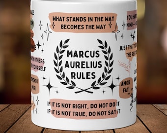 Marcus Aurelius Mug: Stoic Philosophy, Positive Affirmations