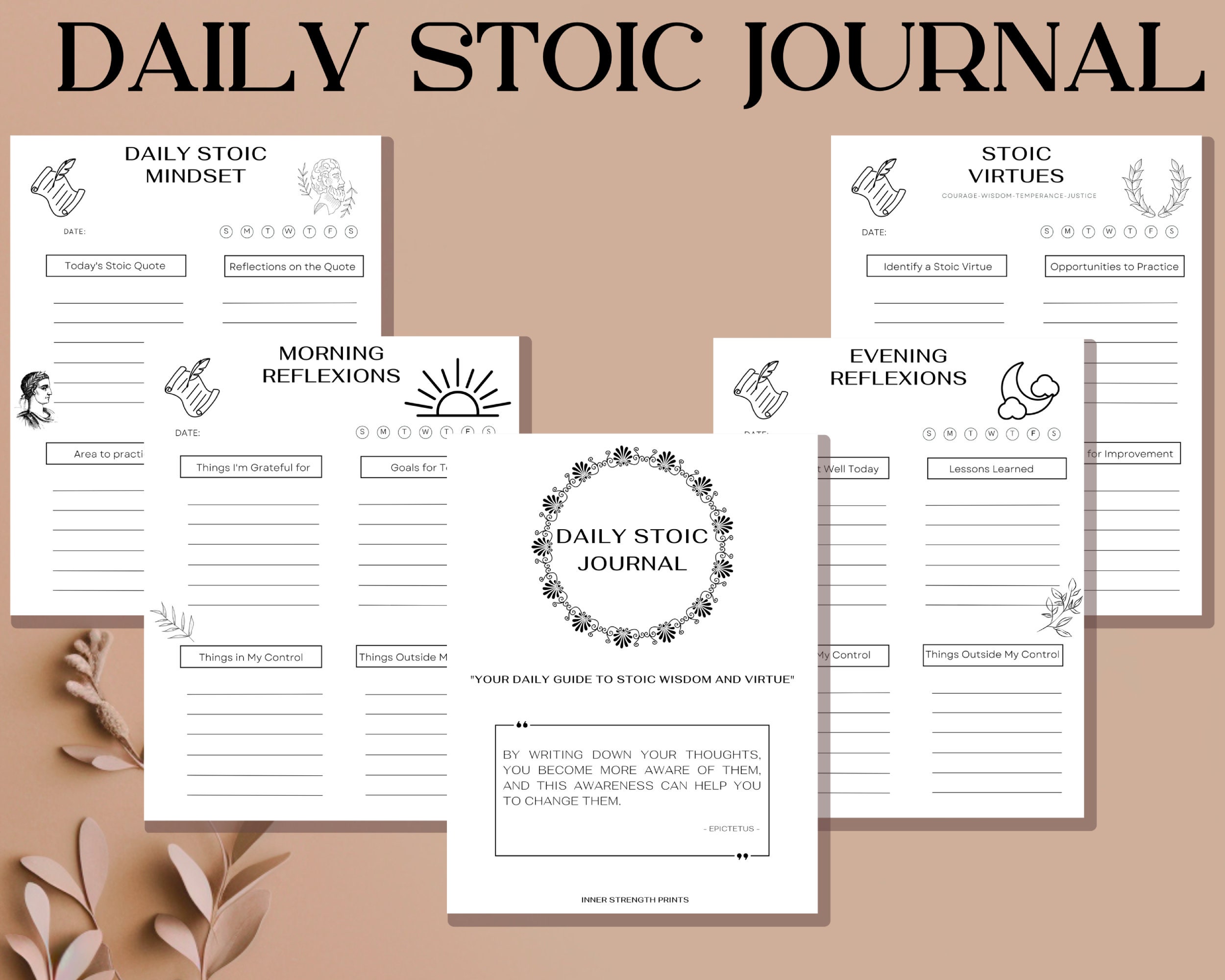 Daily Stoicism Journal Daily Stoic Art Stoic Planner Marcus Aurelius
