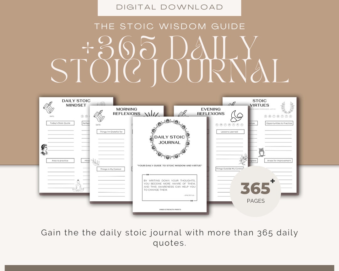 Daily Stoic Journal: Mindfulness &amp; Self-improvement (digital Download) Motivational Journal ...