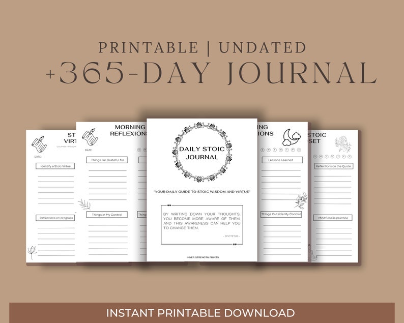 Daily Stoic Journal: Mindfulness & Self-improvement (digital Download ...