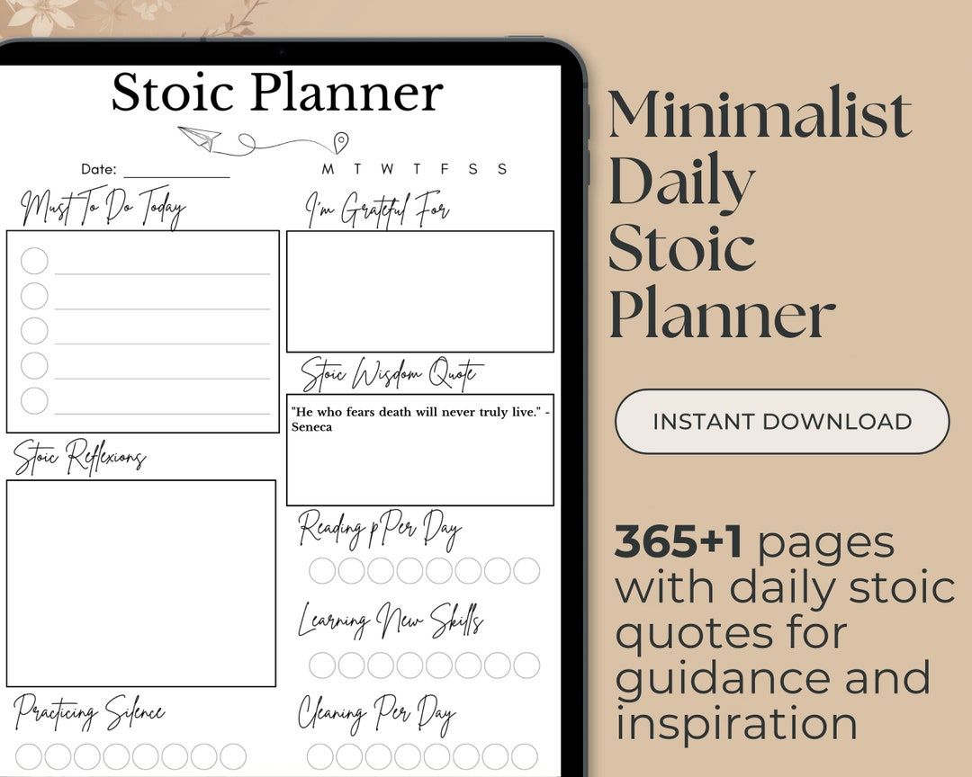Daily Stoic Planner 366 Sheets of 2 Minutes Daily Stoic Journal With