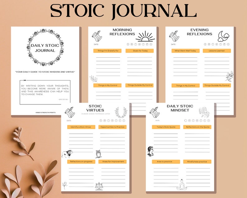 Stoic Journal Daily Stoic Planner Meditation Sheet Gratitude Tracker Stoic Journal Daily Stoic Planner Meditation Sheet Gratitude Tracker