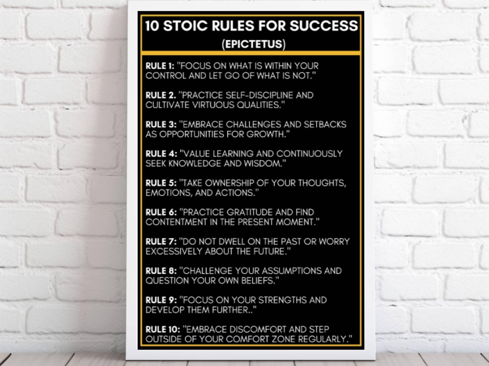 Epictetus Poster | 10 Stoic Rules for Success (digital Download ...
