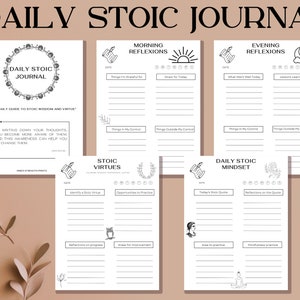 Daily stoicism journal Daily Stoic art Stoic planner Marcus aurelius art Meditation sheet Gifts for Stoics print Stoic Gift for philosopher