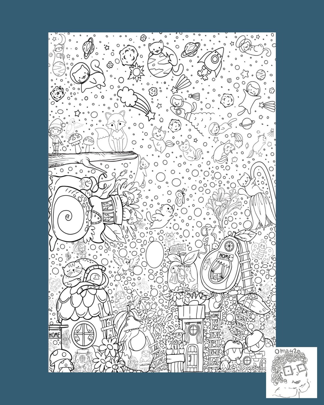 Garden Party Coloring Page - Etsy