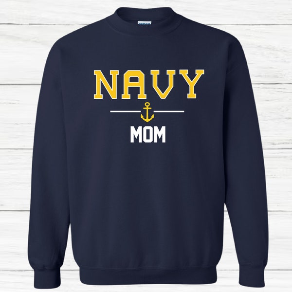 Navy Mom/Dad/Grandma/Grandpa/Brother/Sister/Stepmom/Step Dad/Wife/Girlfriend/Fiance/Husband/Stepdad/- Proud Navy Family Member Crewneck