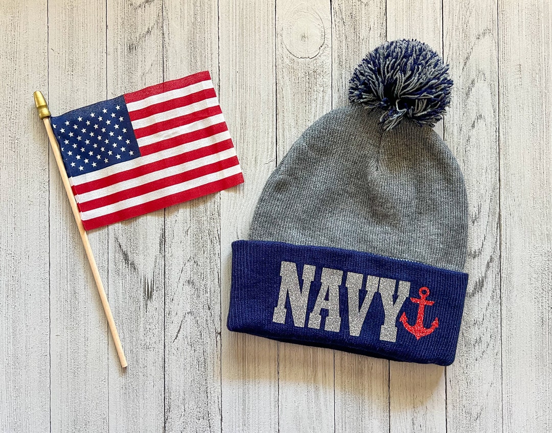 Sparkly US Navy Knit Hat Etsy