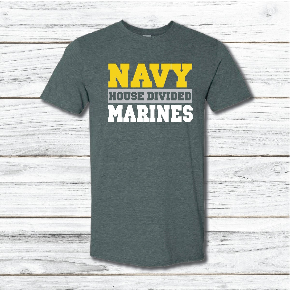 ★AEAE★ MY HOUSE TSHIRTS [NAVY] Military House Divided T-shirt- Navy, Coast Guard, Army