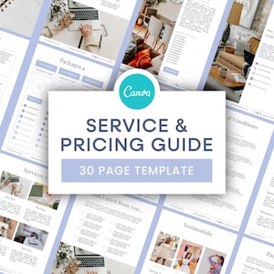 Service and Pricing Guide Template | New Client Onboarding, Welcome Packet, Canva Template, Business Proposal, Price List Template