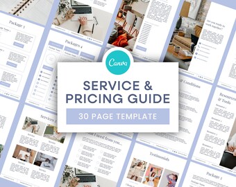 Service and Pricing Guide Template | New Client Onboarding, Welcome Packet, Canva Template, Business Proposal, Price List Template