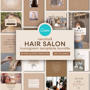Hair Stylist Instagram Template Bundle | Hairdresser Instagram Canva Templates, Beauty Salon Instagram, Beauticians Business Social Media