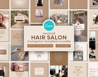 Hair Stylist Instagram Template Bundle | Hairdresser Instagram Canva Templates, Beauty Salon Instagram, Beauticians Business Social Media
