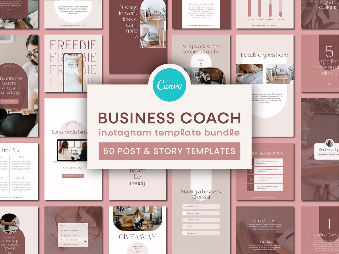 Coaching Instagram Template Bundle | Business Coaching Canva Templates ...