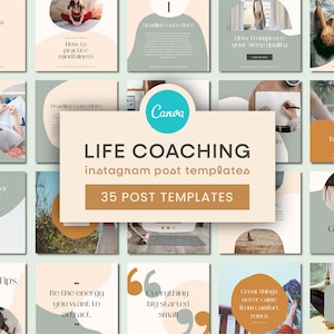 Life Coach Instagram Templates | Coaching Instagram Post Template, Wellness Instagram, Holistic Business Instagram, Mindset Social Media