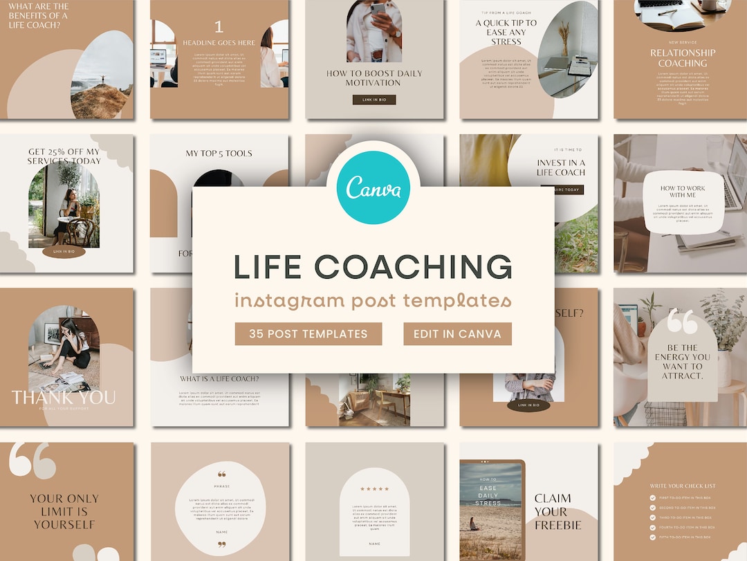 Coaching Instagram Templates | Mindset Coach Canva Instagram Post ...
