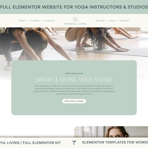 Elementor Template Kit | Yoga Studio WordPress Website Template, Elementor Theme, Yoga Instructor Website, Wellness Coach Website Design