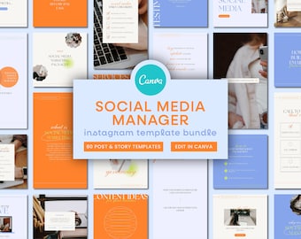 Social Media Manager Instagram Template Bundle | Luxury Instagram Feed, Bright Marketing Templates, Colourful Canva Templates, Engagement