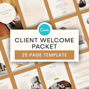 Client Welcome Packet Template | Client Onboarding, New Client Service Guide, Coaching Onboarding, Boho Business, Canva Template
