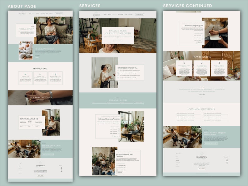 Elementor Template Kit Life Coaching WordPress Website Design, Elementor Theme, Modern WordPress Website, Feminine Website Template, Coach image 4