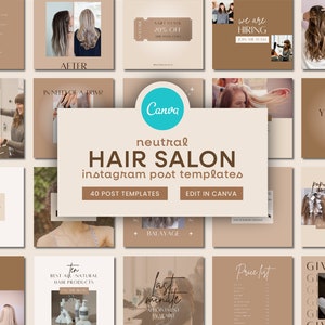 Hair Salon Instagram Templates | Beauty Therapists Instagram Post Canva Template, Hairdresser Social Media, Hair Stylist Business Instagram