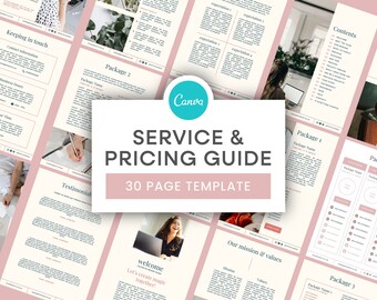 Service and Pricing Guide Template | Client Onboarding, Client Welcome Guide, Canva eBook, Business Template, Pricing Template, Canva