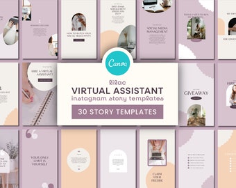 Virtueller Assistent Instagram Vorlagen | Instagram Story Template, Social Media Canva Templates, Social Media Marketing Templates