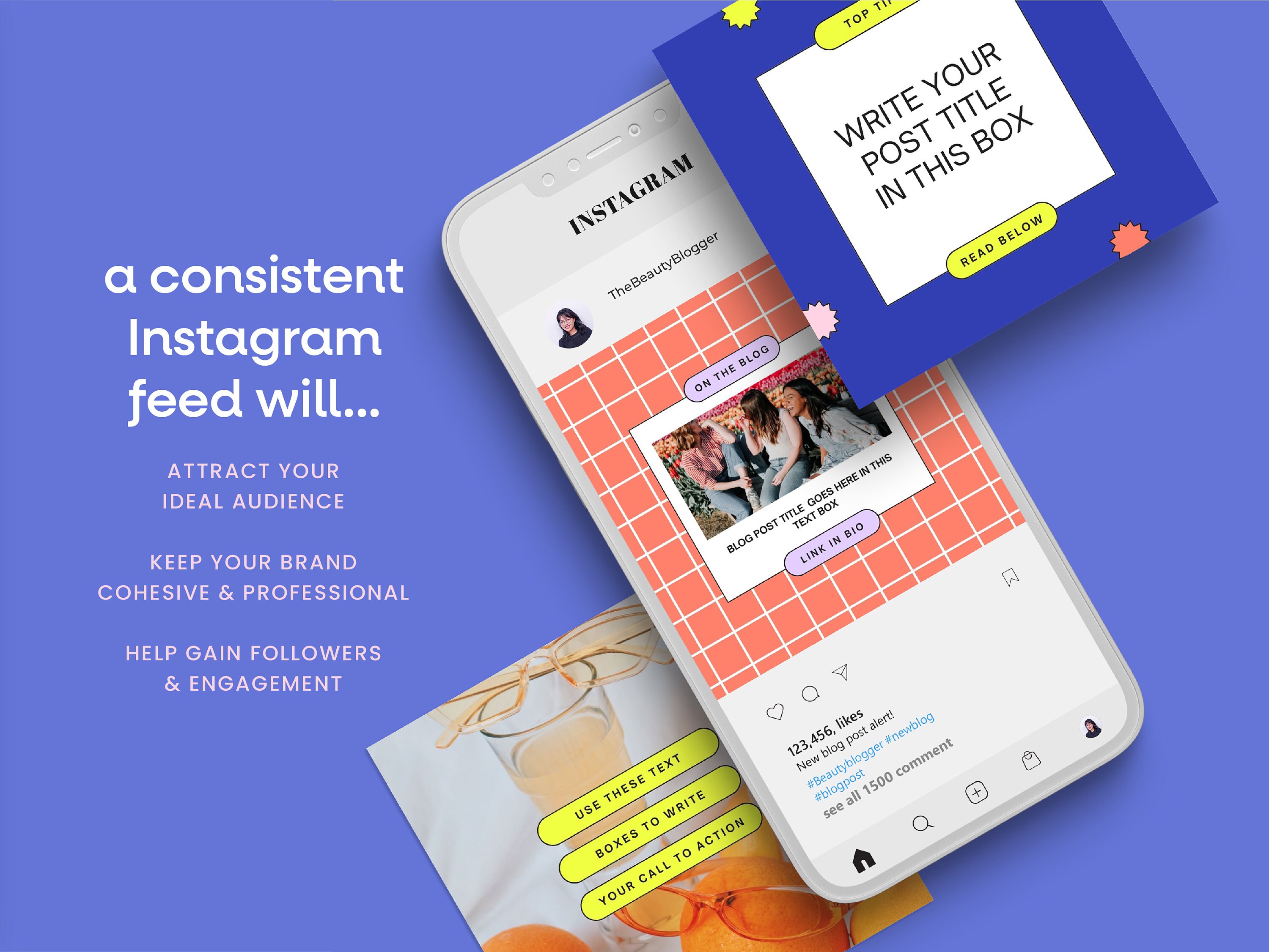 Pastel Retro Instagram Template Bundle Colourful Instagram Templates ...
