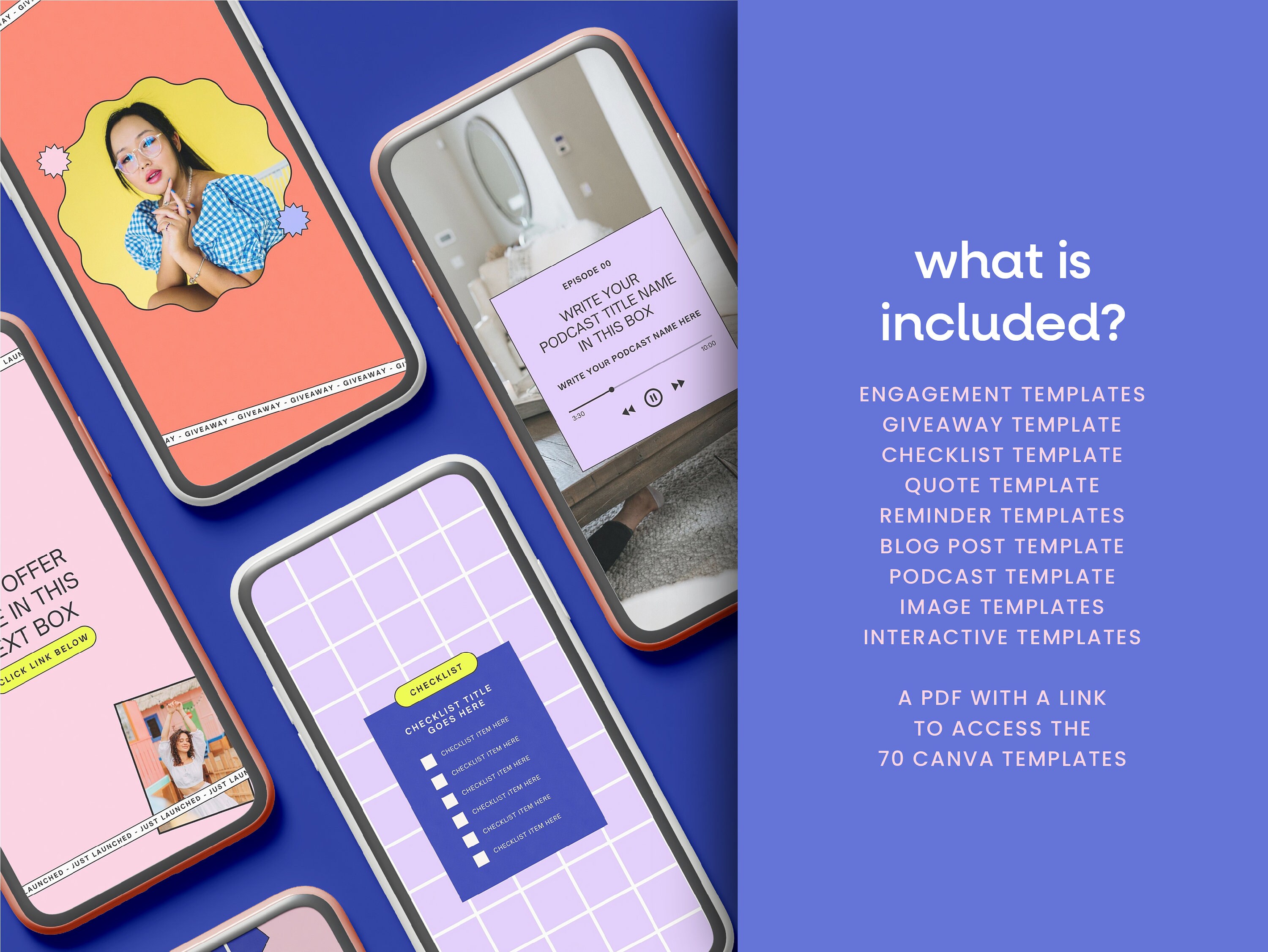 Pastel Retro Instagram Template Bundle | Colourful Instagram Templates ...