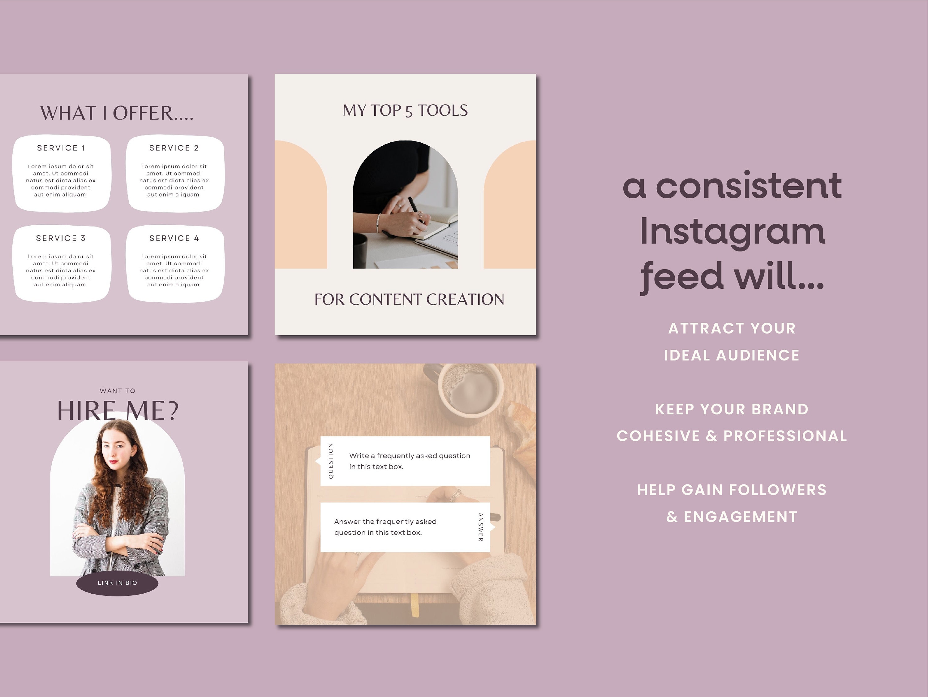 Virtual Assistant Instagram Post Templates | VA Instagram Posts, Pastel ...
