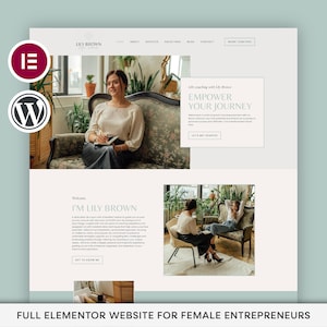 Elementor Template Kit Life Coaching WordPress Website Design, Elementor Theme, Modern WordPress Website, Feminine Website Template, Coach image 1